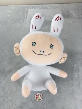 Takashi Murakami Kaikai Kiki Plush Toy Blue Eyes White
